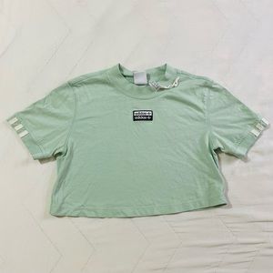 Adidas Original Womens XS Crop Top Frozen Green Mint.